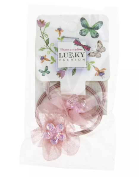 Резинки для волос Lukky Fashion - Цветок с блестками, 2 штуки   