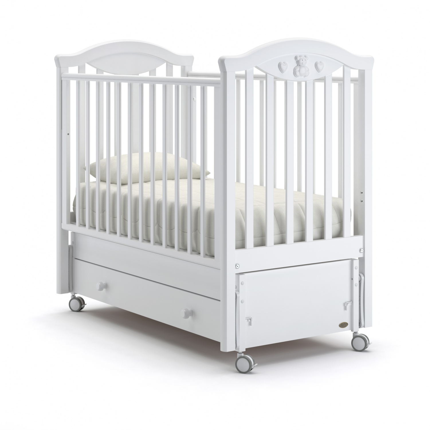 

Детская кровать Nuovita Lusso swing продольный, bianco/белый