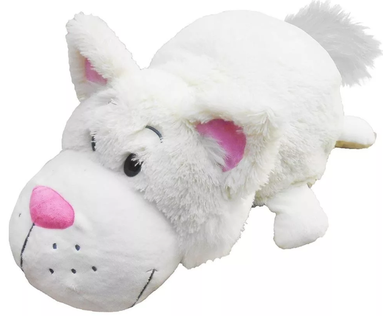 Мягкая игрушка из серии Вывернушка 2в1 Шоколадный лабрадор-Белый Кот, 40 см.  