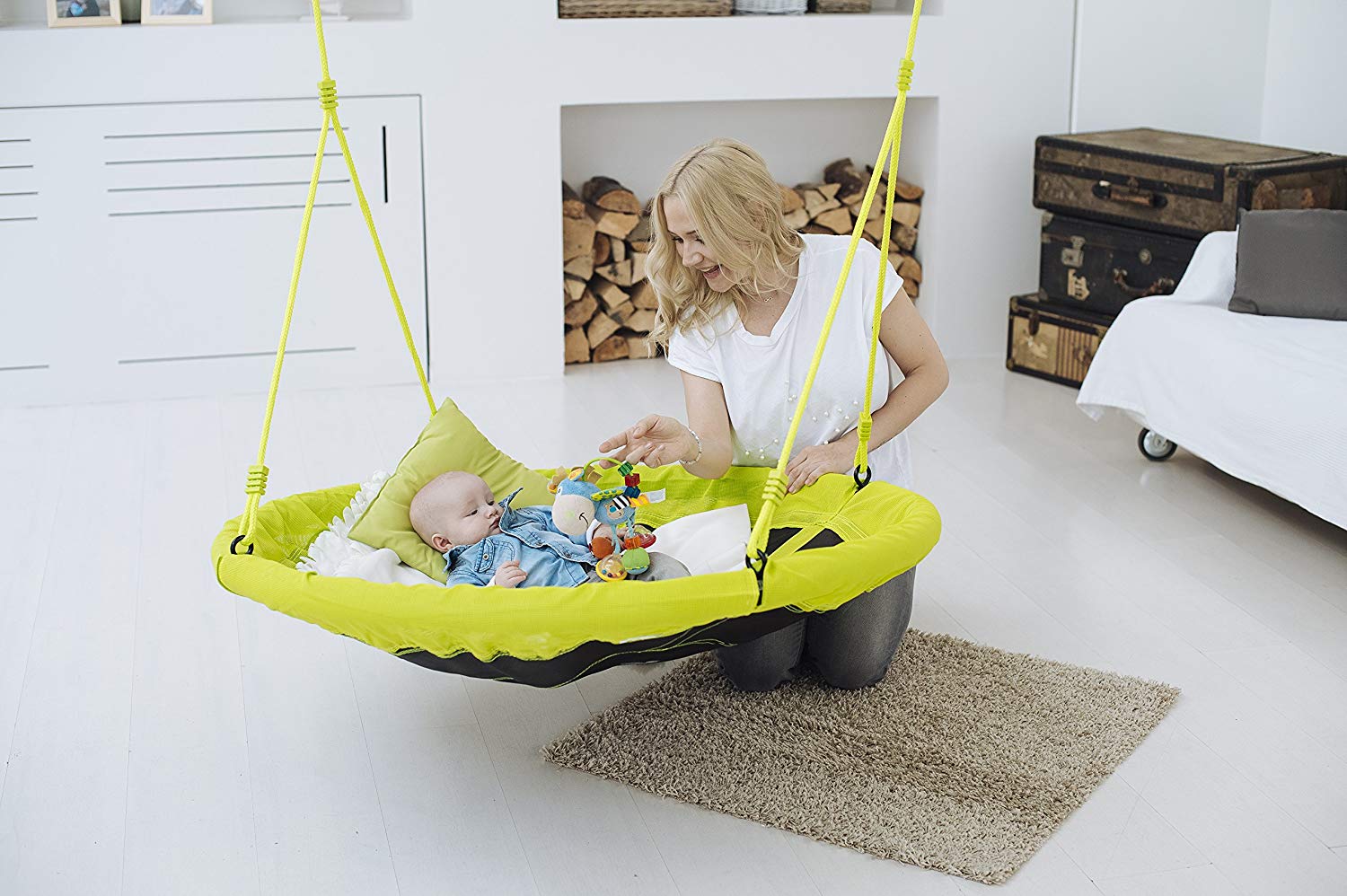 Качели-гнездо Hudora Nest swing Alu 110, green/зеленый  