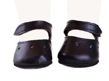 Туфли черные с застежкой-липучкой, для кукол 42 см  