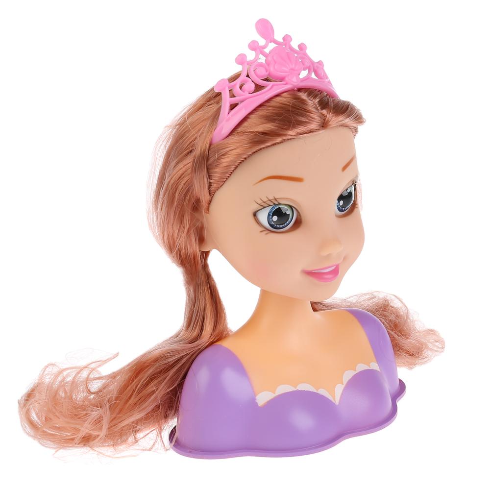 Кукла-манекен для создания причесок – Принцесса в фиолетовом платье с аксессуарами  