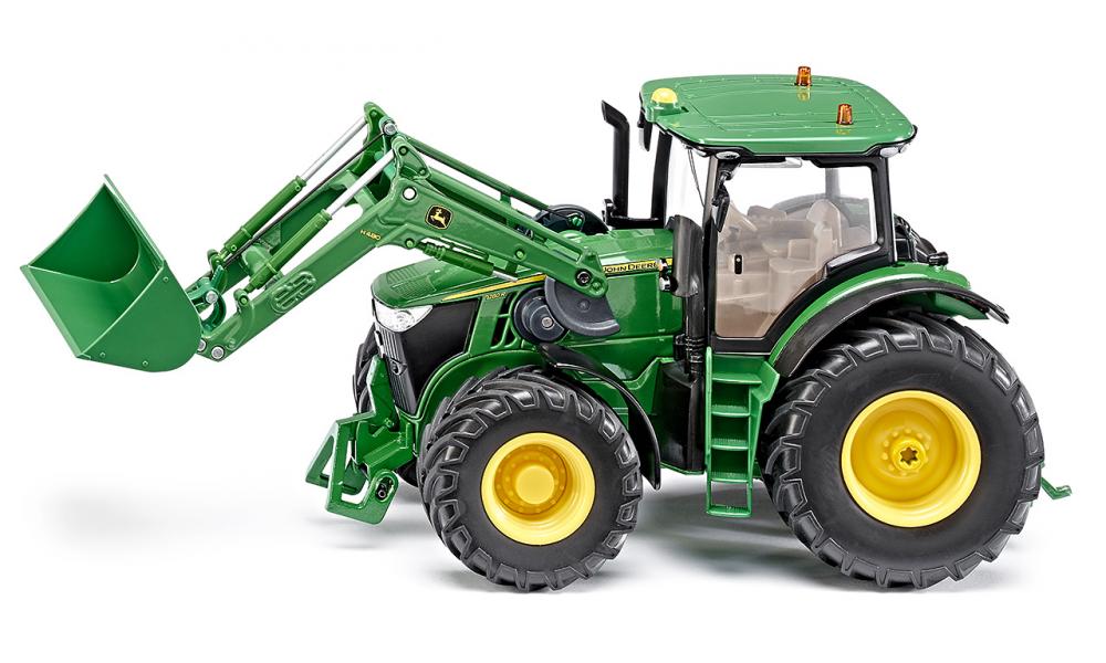 Радиоуправляемый трактор John Deere 7R с фронтальным погрузчиком  