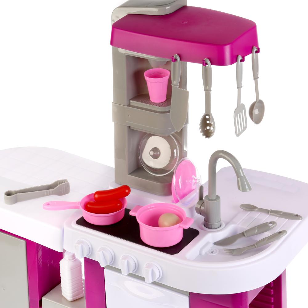 Игровой набор – Кухня с аксессуарами, фиолетовая, 53 предмета, свет и звук  