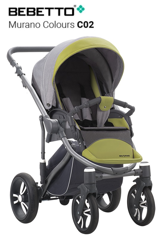 Детская коляска Bebetto Murano Colours  2 в 1 шасси матовый графит/GRM C02  