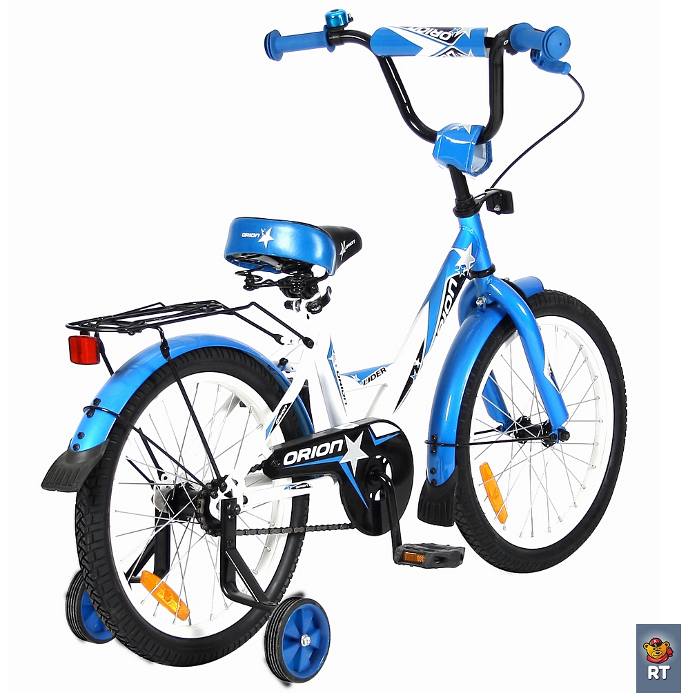 Двухколесный велосипед Lider Orion диаметр колес 18 дюймов, белый/синий  