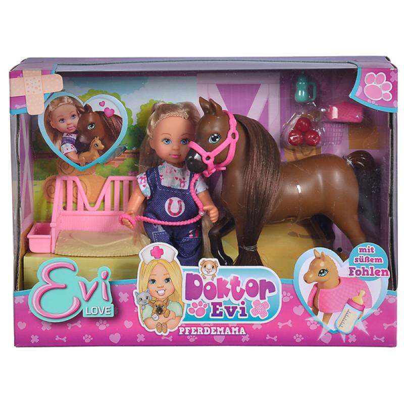 Набор - кукла Еви 12 см с беременной лошадкой  