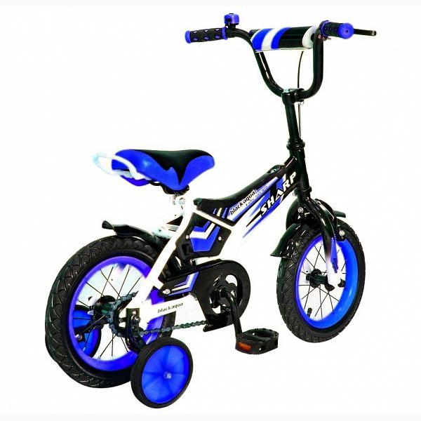 Велосипед 2-х колесный BA Sharp со светящимися колесами, цвет синий, диаметр колес 12 дюйм, 1 скорость   