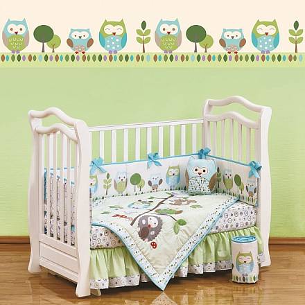 Набор постельного белья для новорожденных Summer Owls, 7 предметов 
