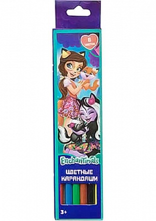 Карандаши цветные - Enchantimals, 6 цветов 