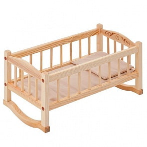 Кукольная люлька из дерева, бежевый текстиль (Paremo, PFD116-03)