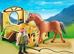 Игровой набор из серии Конный клуб - Рабочая лошадка и загон (Playmobil, 5517pm)