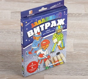 Краски по стеклу с трафаретом - Забавный витраж. Хоккеисты (Луч, 26С1617-08)