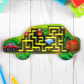 Лабиринт деревянный средний Машинка (Большой слон, 0057)