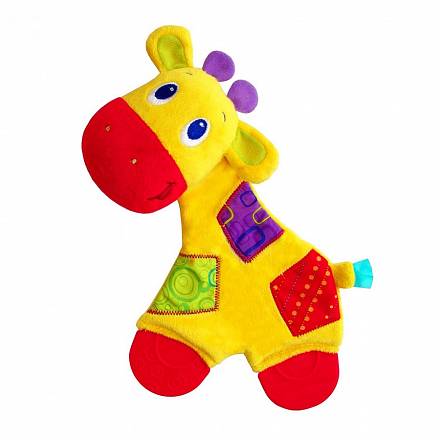 Развивающая игрушка с прорезывателем "Самый мягкий друг", Жираф 