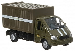 Металлическая инерционная машина – Газель, Вооруженные силы, 12 см (Технопарк, SB-16-42-K3-WB)