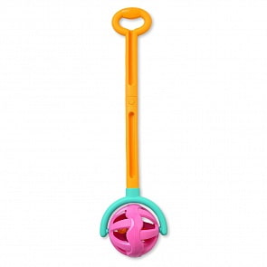 Каталка с ручкой – Шарик, желто-фиолетовая (Нордпласт, Н-762/2)