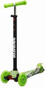 Самокат Navigator, свет, черно-зеленый (Navigator, Т59581)