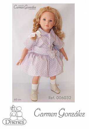 Кукла Натали, 60 см в платье в горошек Carmen Gonzalez  