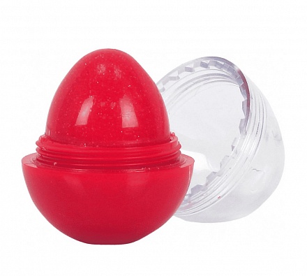 Бальзам с блестками для губ Lukky - яйцо Красная заря, с ароматом клубники, 10 г 