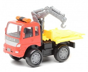 Грузовик бортовой с манипулятором инерционный, металлическая кабина, 1:60 (Ami&Co, 22614)