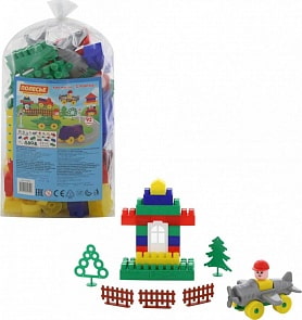 Конструктор - Строитель, 92 элемента, в пакете (Полесье, 52520) (ассортимент)