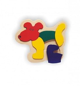 Рамка-пазл - Собака (Wooden Toys, D159)