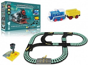 Игровой набор Железная дорога электронная, свет, звук (Наша Игрушка, SW7323L)