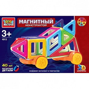 Магнитный конструктор Город Мастеров, 40 мини-детали (Город Мастеров, XB-4013-Rsim)