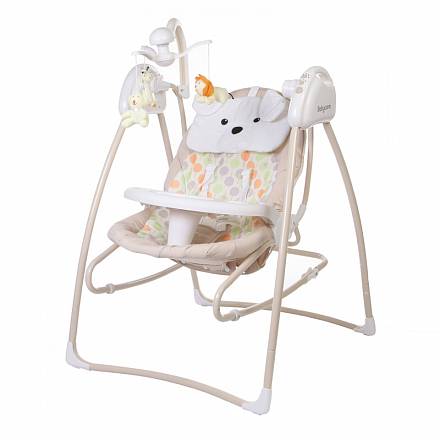 Электрокачели Baby Care Butterfly 2 в 1 с адаптером, Beige 