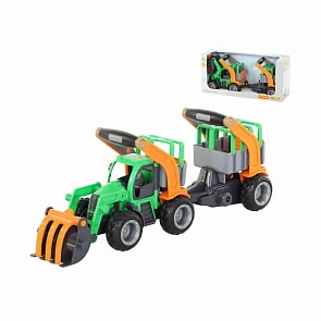 Трактор-погрузчик ГрипТрак с полуприцепом для животных, в коробке (Полесье, 37398)