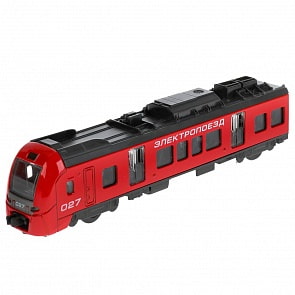 Модель Пассажирский электропоезд РЖД 17 см свет-звук двери открываются металлическая инерционная (Технопарк, ELTRAIN-17SL-RD)