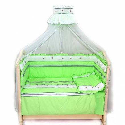 Комплект в кроватку - Любавушка, 7 предметов, зелёный 
