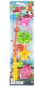 Игровой набор – Рыбалка, удочка, 4 фигурки (Shantou, 3518-C)