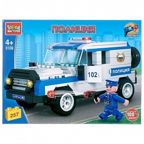 Конструктор Город мастеров - Полицейский джип, с фигуркой, 257 деталей (Город мастеров, 3109-UU)