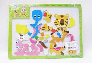 Конструктор-пазл магнитный с основой (Junfa, C-005)