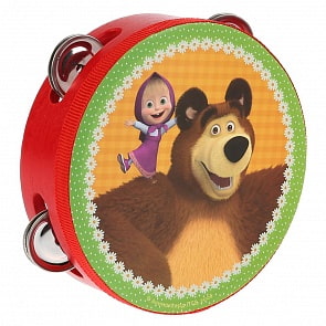 Бубен деревянный - Маша и Медведь (Играем Вместе, HLJ180108-6sim)