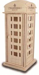 Модель деревянная сборная - Телефонная будка (Wooden Toys, P313) - миниатюра