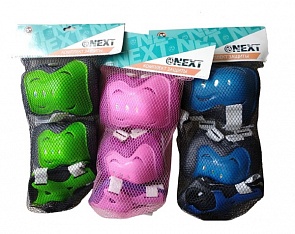 Комплект защиты для коленей, локтей, запястий, размер S, несколько цветов, в сетке (Next, PRSET(AT)-MIX2-S)