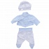 Комплект одежды для кукол 26 см голубая кофта шапка ползунки  - миниатюра №7