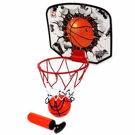 Набор для игры в баскетбол: щит, мяч, насос 