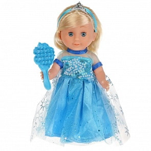 Интерактивная кукла Лиза в платье принцессы, 25 см, 100 фраз, песня АБВГДЙКА  (Карапуз, POLI-10-PRS-RU)