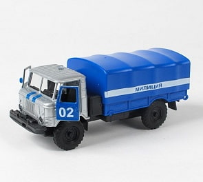 Металлическая инерционная машинка - Газ 66 Милиция/Полиция (Технопарк,  CT-1299-12)