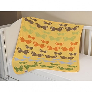 Плед-покрывало вязанный UPS PUPS Бабочки, 85*100 (акрил, желтый)