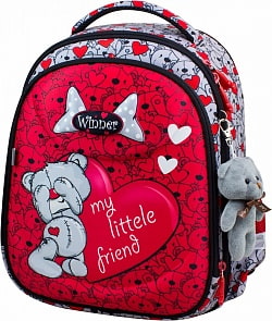Ранец Winner 6003 с мягкой игрушкой мишка (Winner, 6003)