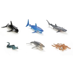 Набор из 6 морских животных, 10 см (Играем вместе, P0101-06-1sim) - миниатюра