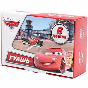 Гуашь «Дисней. Тачки» 6 цветов в баночках (Играем вместе, 6G-DCARsim)