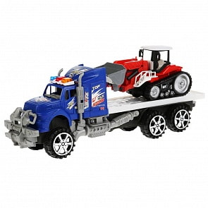 Трейлер инерционный с бульдозером, разные цвета (1412A557) (ассортимент)