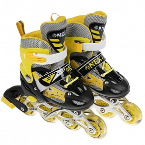 Раздвижные ролики Next со светом размер 29-32 в сумке желтые (Next, G21902-29-32-YELLOW)