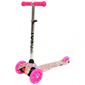 Самокат трехколесный Next со светом управление наклоном розовый (Next, JP-MG-02B-WTP4_N)